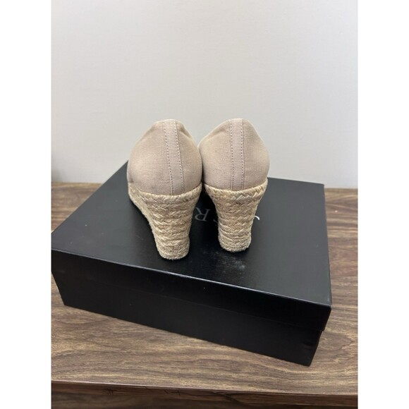 J Crew Espadrille Wedges Womens 8 Natural Beige Heels Canvas Sandals Shoes - Picture 2 of 6